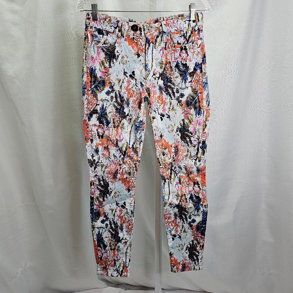 7 For All Mankind The Ankle Skinny Jeans in Floral Haze Size 28 - Picture 2 of 12